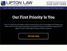 Tablet Screenshot of liptonlaw.com